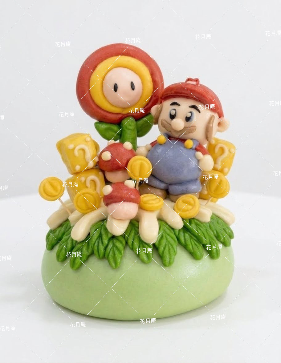 花朵與故事角色造型的生日卡通饅頭作品