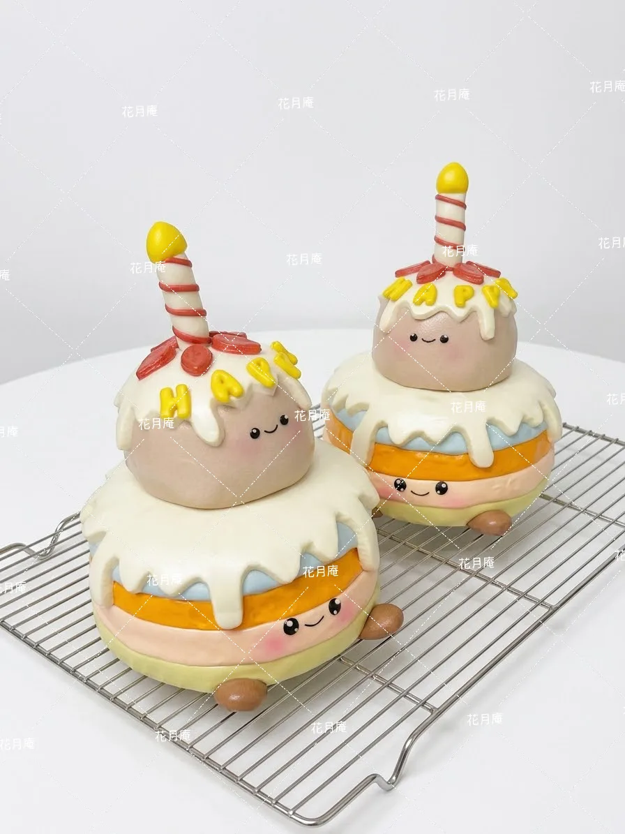 蠟燭造型約4吋生日卡通饅頭