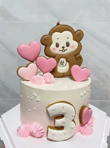 三歲小猴子生日蛋糕造型饅頭