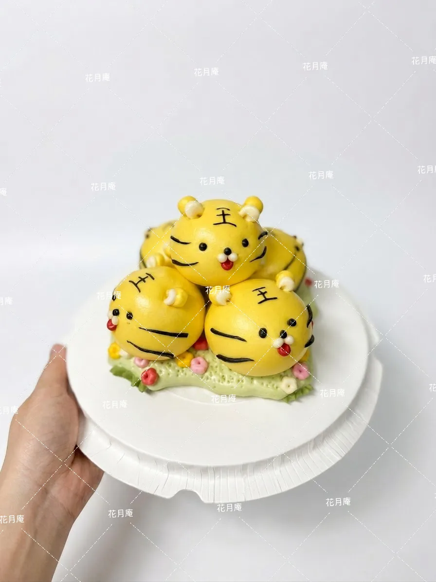 小朋友老虎主題生日卡通饅頭